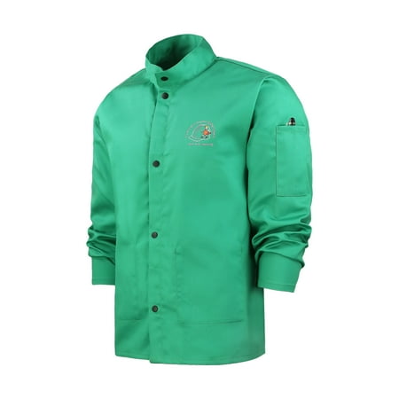 Strongarm Welding Jacket, Green, Arc-Rated, Flame-Resistant, Breathable Fabric, Buttoned Sleeves, Unisex
