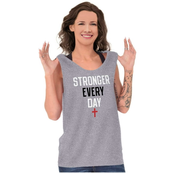 Stronger Every Day Religious Christian Tank Top T Shirts Men Women Brisco Brands S