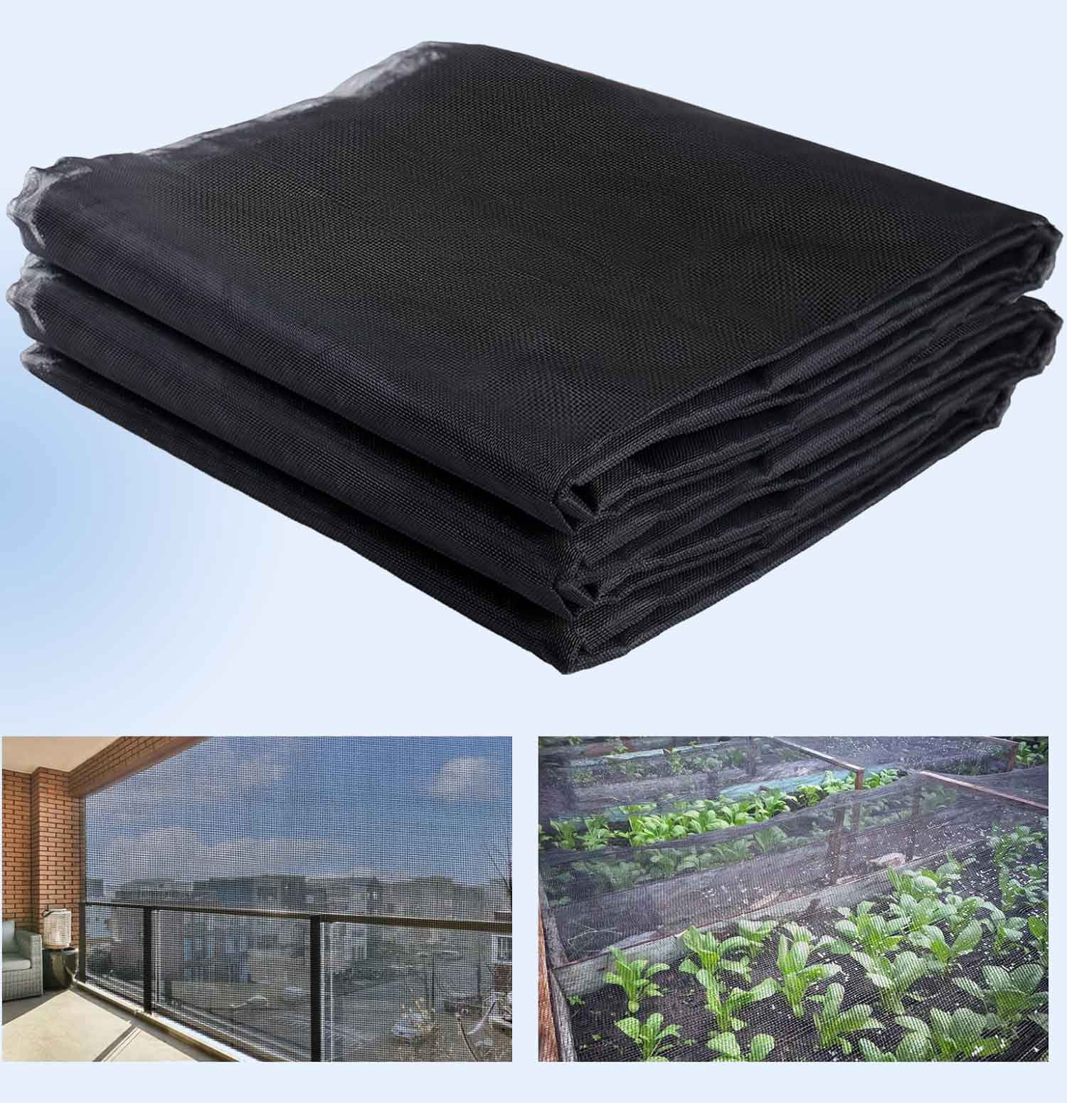 Stronger Garden Mesh Netting - PP Nanocomposite Bird Barrier, Mosquito Netting Screen for Outdoor Plants Vegetables Patios Balconies Terraces, Shading Rate 33% (Black)