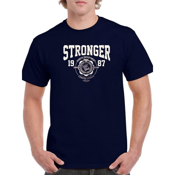 Stronger Retro College T-Shirt Men -Image by Shutterstock, Male 5X-Large