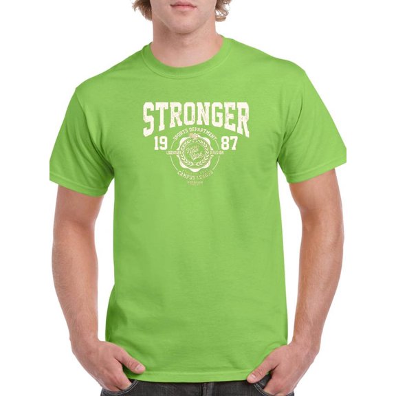 Stronger Retro College T-Shirt Men -Image by Shutterstock, Male 5X-Large