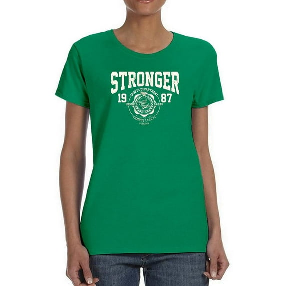 Stronger Retro College T-Shirt Women -Image by Shutterstock, Female 3X-Large