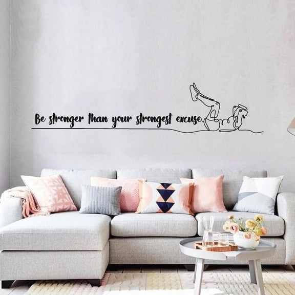 Be Stronger Than Your Strongest Excuse - Exercise Workout Motivation Quotes Life Quote Vinyl Wall Art Wall Sticker Wall Decal Home Gym Workout Area Fitness Sticker Decoration Size (4x10 inch)