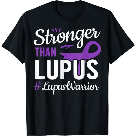 Stronger Than Lupus Warrior Lupus Awareness Purple Ribbon T-Shirt