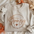 thumbnail image 1 of Stronger Than The Storm Embroidered Sweatshirt, Boho Christian Embroidered Hoodie, Bible Verse, Faith Hoodie Religious Gift, 1 of 4