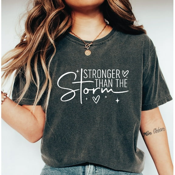 Stronger Than The Storm Shirt, Inspirational Shirt, Christian Shirt, Bible Verse Shirt, He is Resen Shirt LS854