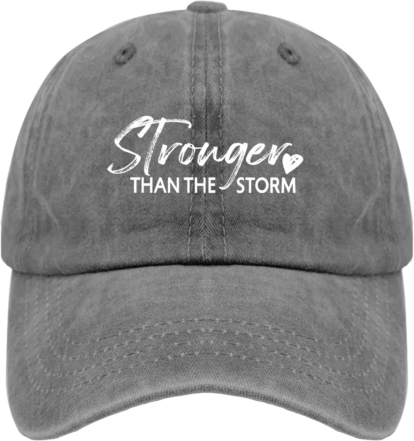 Stronger, Than The Storm hat Mens Vintage Cotton Washed Baseball Caps