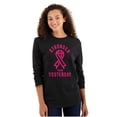 thumbnail image 1 of Stronger Than Yesterday Breast Cancer Women Plus Size Long Sleeve Graphic Tee Brisco Brands 2X, 1 of 5