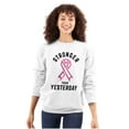 thumbnail image 1 of Stronger Than Yesterday Breast Cancer Women Plus Size Crewneck Sweatshirt Brisco Brands 2X, 1 of 5