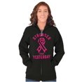 thumbnail image 1 of Stronger Than Yesterday Breast Cancer Womens Plus Size Graphic Zipper Hoodie Brisco Brands 2X, 1 of 5