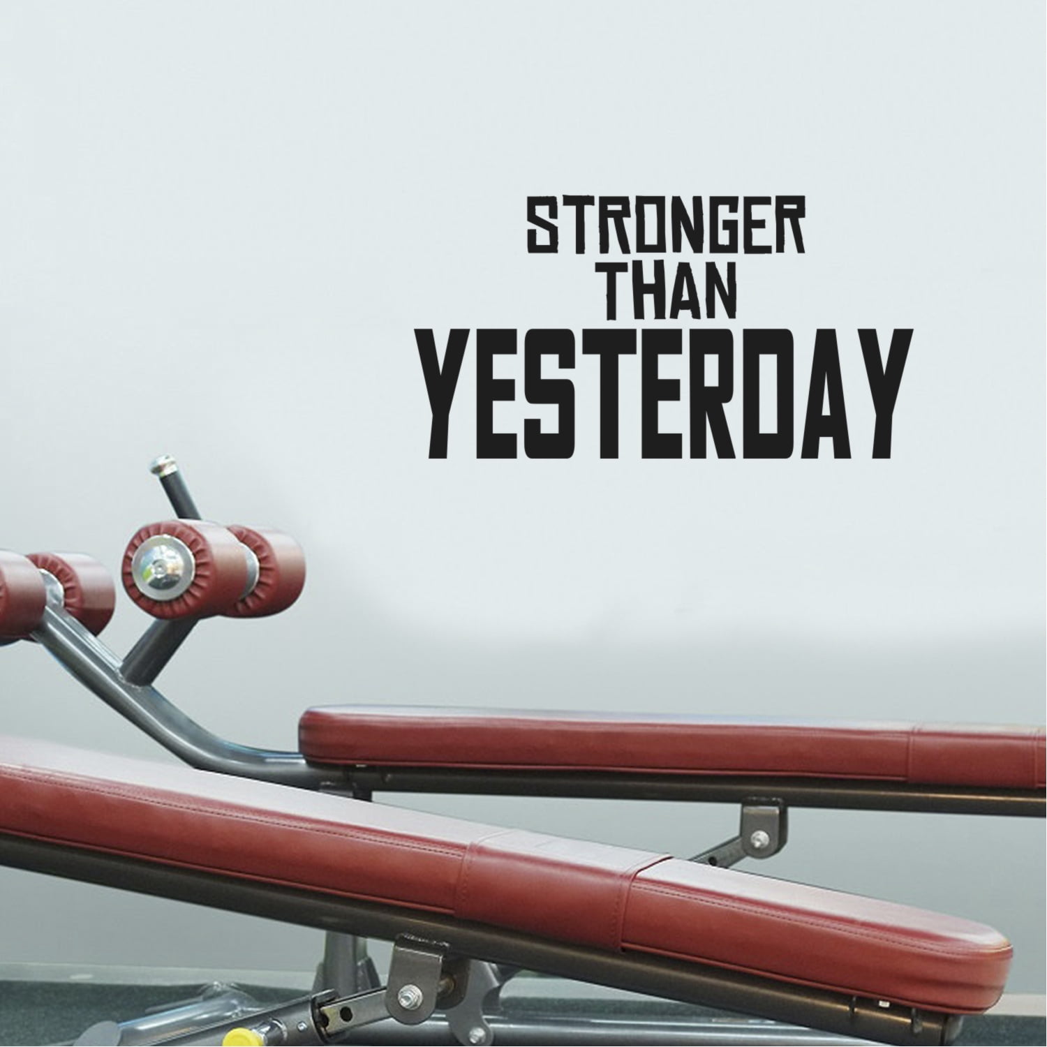 "Stronger Than Yesterday" Metal Wall Art - Motivational Home Gym Decor For Fitness & Workout Rooms