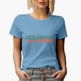 thumbnail image 1 of Stronger Than Yesterday, Motivational Quote About Growing Stronger, Groovy Retro Wavy Text Merch Gift, Baby Blue T-Shirt, Small, 1 of 5