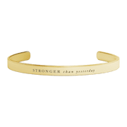 Stronger Than Yesterday, Positive Inspirational Cuff Bangle Jewelry