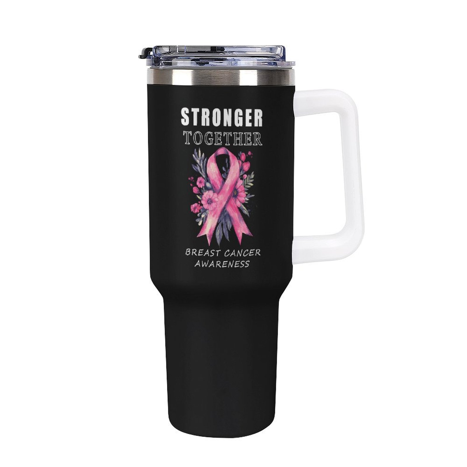 Stronger Together Breast Cancer Pink Ribbon Awareness 40 oz Tumbler ...