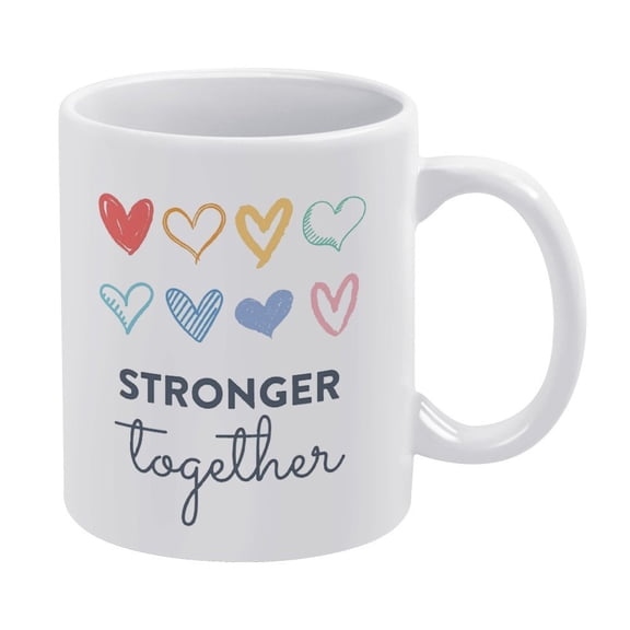 Stronger Together Inclusiveness Growth Mindset Educational Mug,Funny Coffee Mug,Man Cave Prints,A Happy Cup for Children,The Best Gift for Colleagues,Parents,And Grandparents, 110z Men And Women