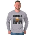 thumbnail image 1 of Stronger Together Peace Sign Equality Plus Size Long Sleeve Graphic Tee Shirt Brisco Brands 2X, 1 of 5