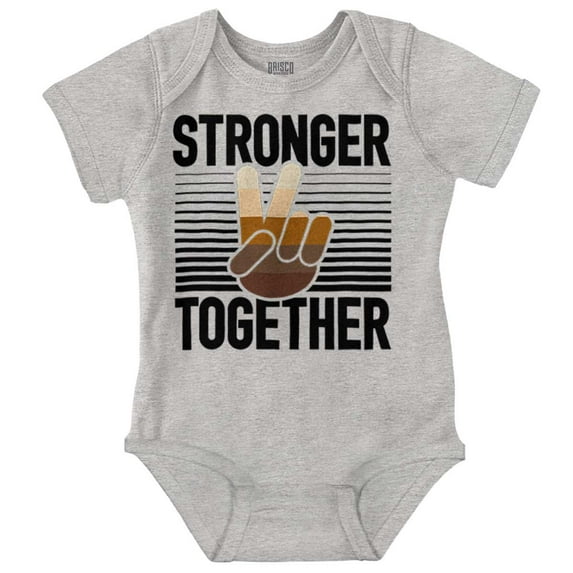 Stronger Together Peace Sign Equality Romper Boys or Girls Infant Baby Brisco Brands 12M
