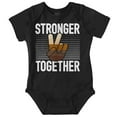 thumbnail image 1 of Stronger Together Peace Sign Equality Romper Boys or Girls Infant Baby Brisco Brands NB, 1 of 7