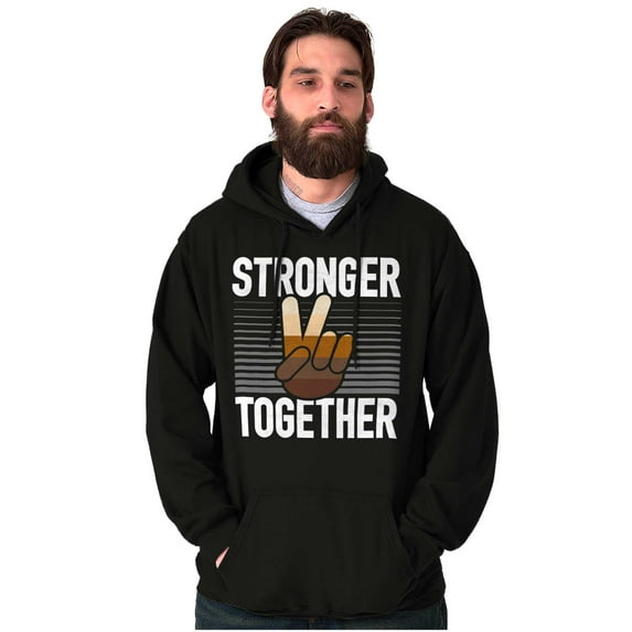 Stronger Together Peace Sign Equality Unisex Plus Fleece Graphic Hoodie Brisco Brands 5X