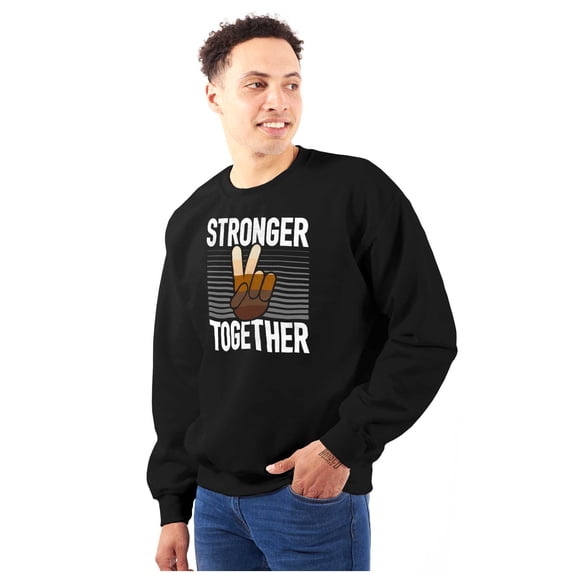 Stronger Together Peace Sign Equality Unisex Plus Fleece Graphic Sweatshirt Brisco Brands 5X