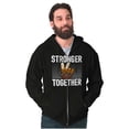 thumbnail image 1 of Stronger Together Peace Sign Equality Zip Up Hoodie Men's Women's Brisco Brands S, 1 of 6