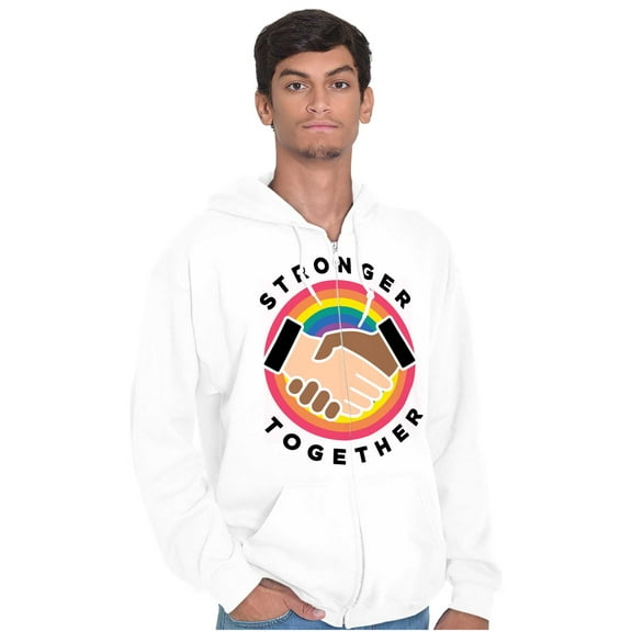 Stronger Together Social Justice Unisex Fleece Graphic Zip Up Hoodie Brisco Brands 5X