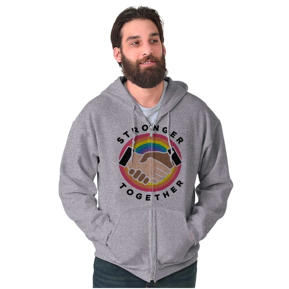 Stronger Together Social Justice Unisex Fleece Graphic Zip Up Hoodie Brisco Brands 5X