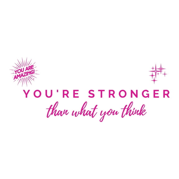 You're Stronger Than What You Think Fitness Gym Motivational Quote Vinyl Decal Wall Art Sticker Designs Vinyl Stickers For Home House Walls Rooms Windows Bedroom Decoration Size (20x20 inch)
