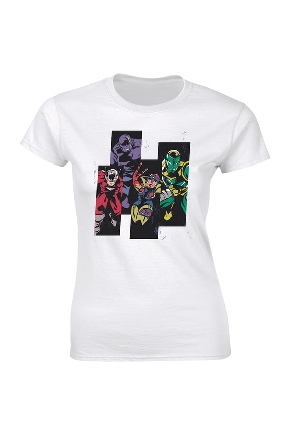 Strongest 4 Superheros Illustration Vintage Women's Gift T-Shirt