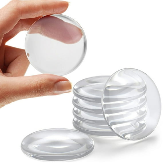 Wall & Door Handle Stopper 2" Set 6 Pieces of Clear Rubber Door Knob, Round Wall Shield Cushion, Quiet Wall Protector for Door Handle, Guard Door Bumper Silencer Self - Adhesive