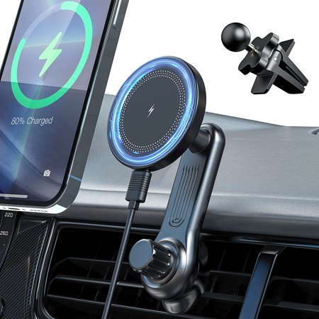 [Strongest Magnet Power] Magnetic Wireless Car Charger Mount,15W Fast Charging Mag-Safe Car Charger Air Vent Phone