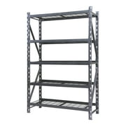 Stronghold Garage Gear Heavy Duty 18"Deep 5-Shelf Metal Rack Wire Decking in Textured Gray, 800lbs per shelf