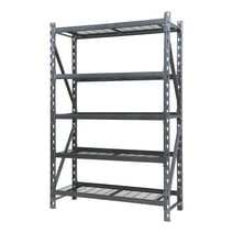 Stronghold Garage Gear Heavy Duty 18"Deep 5-Shelf Metal Rack Wire Decking in Textured Gray, 800lbs per shelf