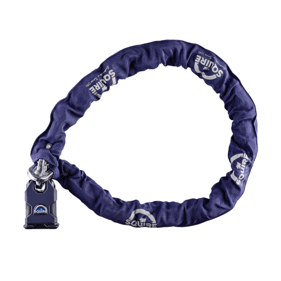 Squire Immense SS50CS Padlock & 10mm Chain – 1.2m Hardened Steel, Sold Secure Gold