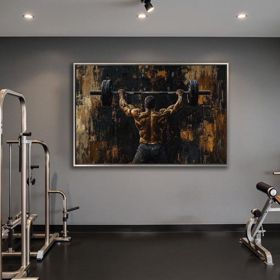 Strongman Barbell Art: Weightlifting Gym Decor, Unframed Poster Size 16x24
