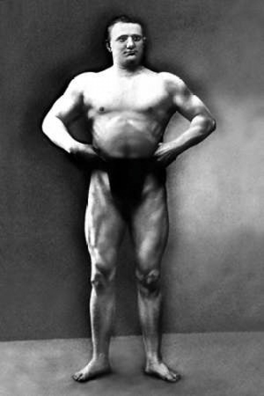 Strongman Pose Canvas Art - Vintage Muscle Men (12 x 18)