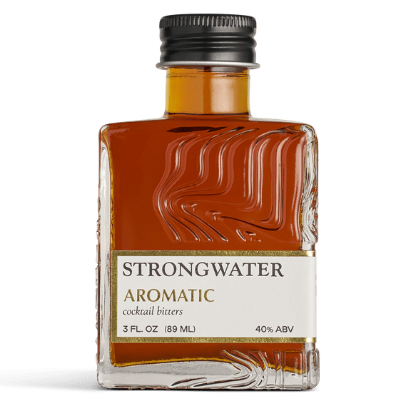 Strongwater Aromatic Bitters (40 Servings) - Aromatic Cocktail Bitters for Old Fashioned Made with Organic Turmeric, Cinnamon & Cardamom - Pair with Whiskey, Bourbon, Tea or Coffee - 3oz, 1 Pack