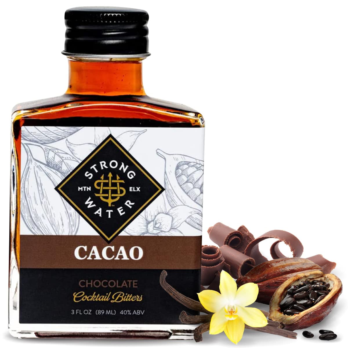 Strongwater Cacao Bitters (40 Servings) Chocolate Bitters for
