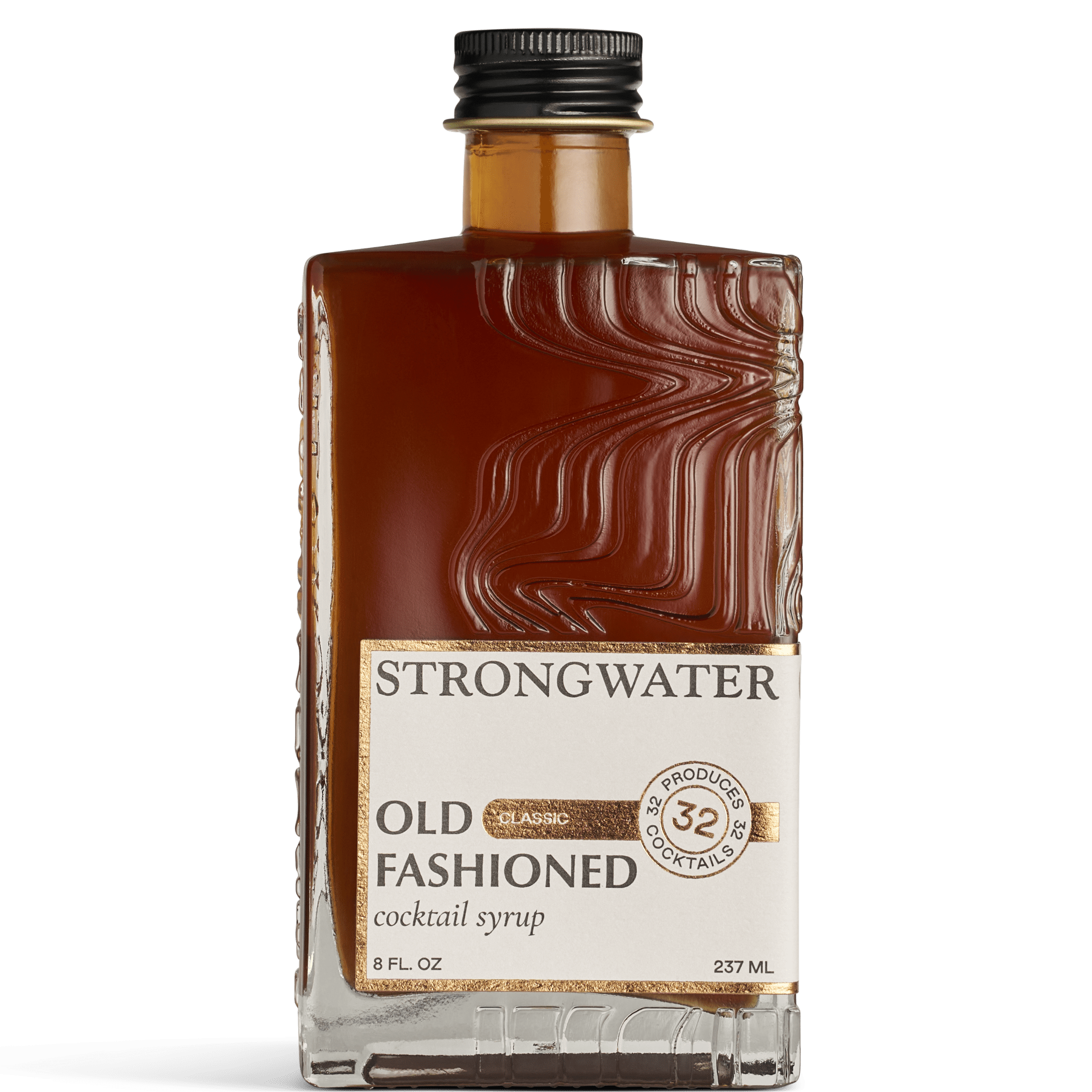 Strongwater Old Fashioned Mix - Makes 32 Cocktails - Handcrafted Old Fashioned Syrup with Bitters, Orange, Cherry, Demerara Sugar - Craft Cocktail Mixer, Just Mix with Bourbon,Whiskey - 1 Pack