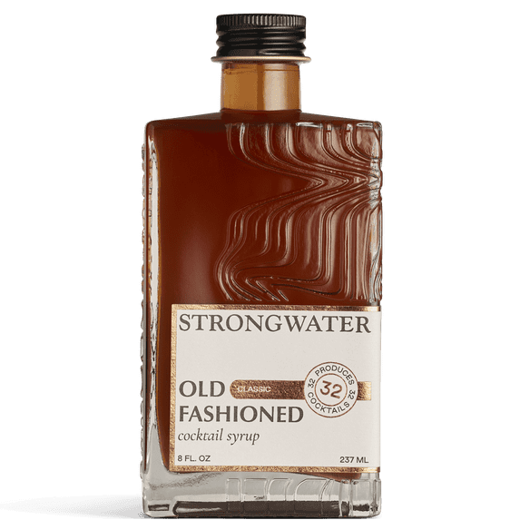 Strongwater Old Fashioned Mix - Makes 32 Cocktails -Handcrafted Old Fashioned Syrup with Bitters, Orange, Cherry, Organic Demerara Sugar -Craft Cocktail Mixer, Just Mix with Bourbon, Whiskey - 1 Pack