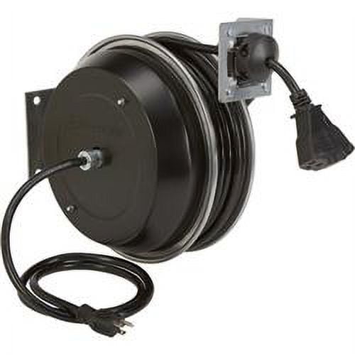 Strongway 49582 Retractable Cord Reel - 50 ft. , 12-3 - Triple Tap