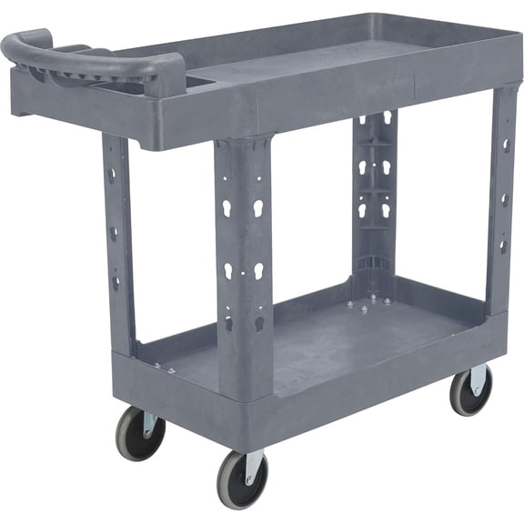 Strongway 500-Lb. Utility Cart with Ergonomic Handle, Maintenance-Free Structural Foam Construction Cargo Pushcart, Scratch Resistant, Easy to Clean Service Cart 40 3/8in.D x 17 5/16in.W x 34 5/8in.H