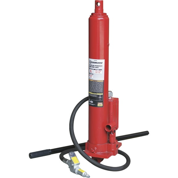 Strongway 8-Ton Long Ram Air/Hydraulic Jack, Single Piston, Clevis Base
