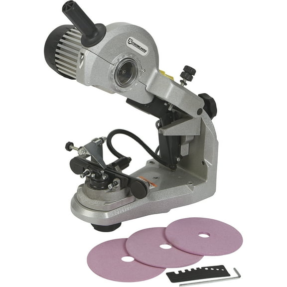 Strongway Electric Chainsaw Sharpener with Hydraulic Assist, 120V, 1/4in. to 3/4in. Pitch, 3400 RPM
