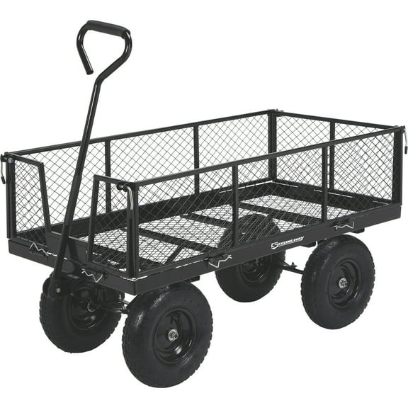 Strongway Garden Wagon, Side Panels Fold or Detach, 1400-Lb. Capacity, 50in. x 24in. x 26in.