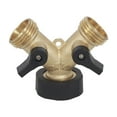 thumbnail image 1 of Strongway Metal 2-Way Hose Connector with Built-In Shutoff Valves, 3/4in. Thread, Model# 202507001001, 1 of 5