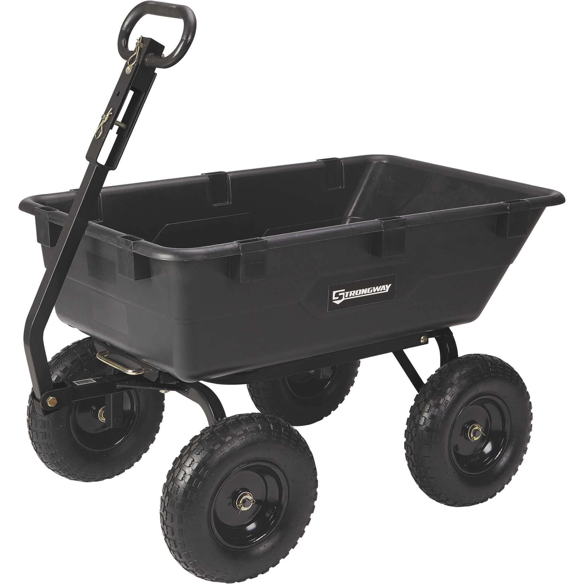 Strongway Black Poly Garden Wagon with 1200-Lb Capacity