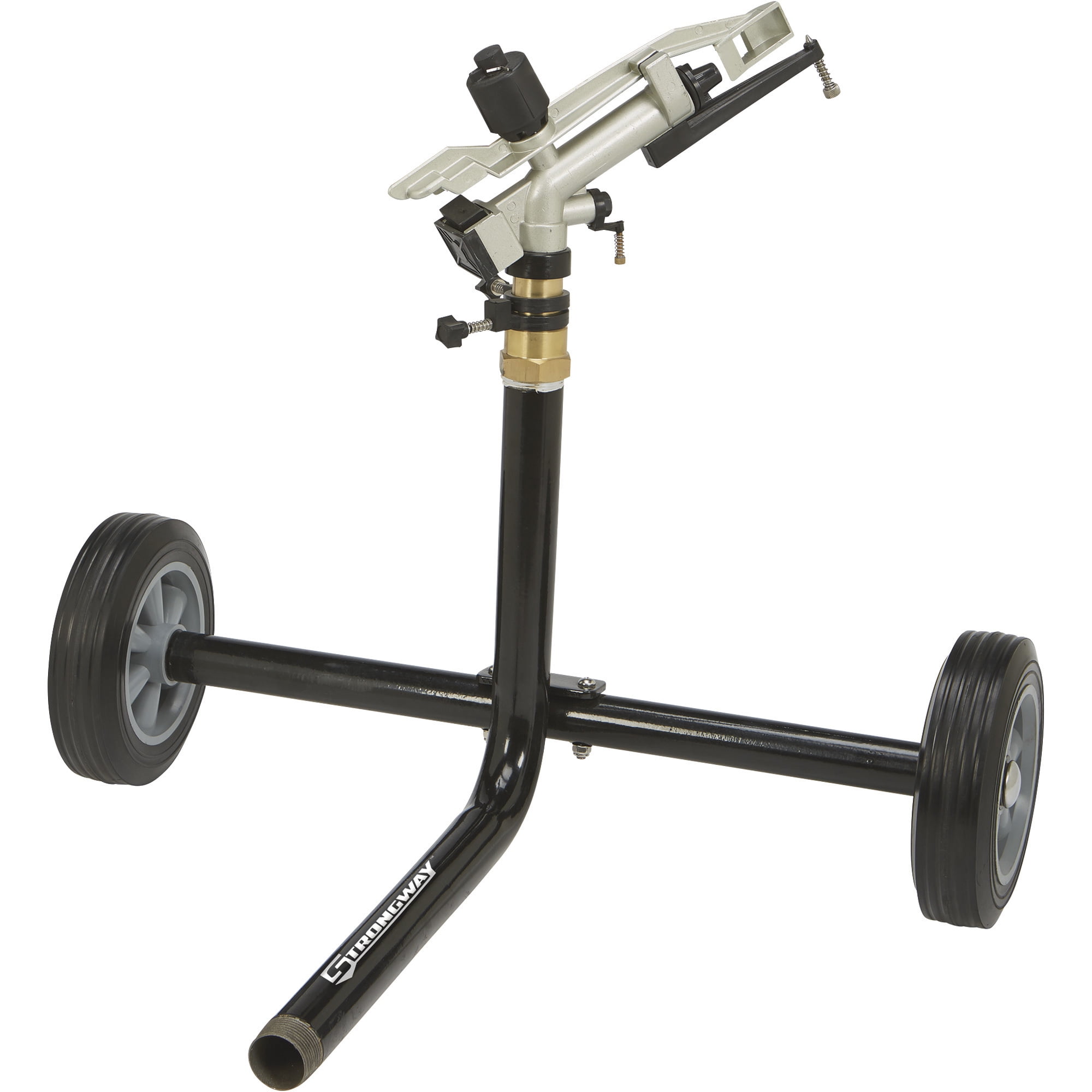 Strongway Sprinkler, 1-1/4in. Sprinkler Head with 5 Nozzles, Wheeled with 8in. Rubber Tires