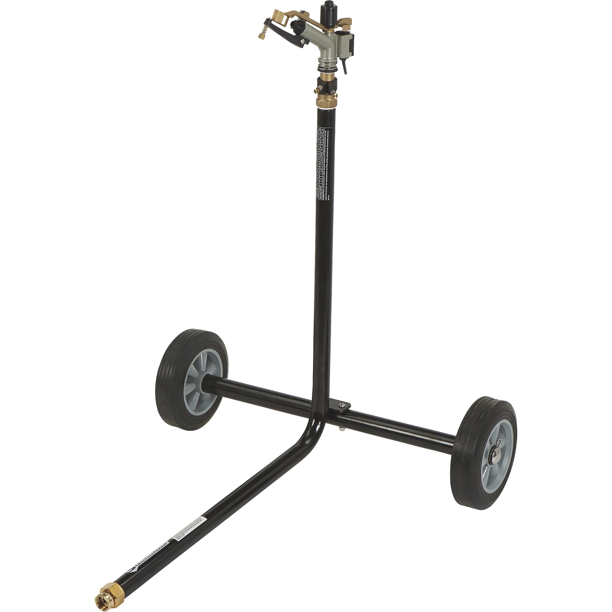 Strongway Sprinkler, 1in. Sprinkler Head with 3 Nozzles, Wheeled with 8in. Rubber Tires