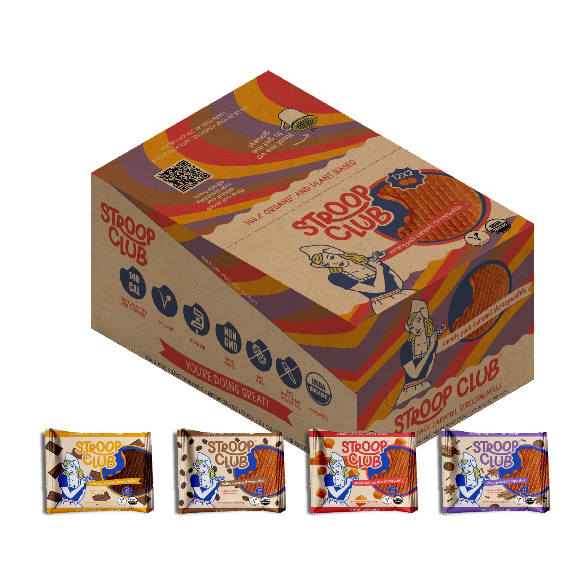 Stroop Club Caramel Delights MMF7 Cookies Organic Waffles and Plant